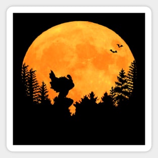 Romantic turkey with bat at night in the moonlight Magnet